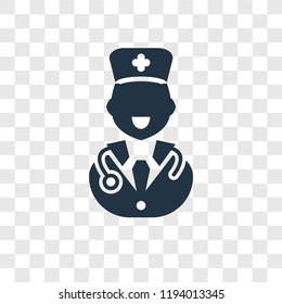Doctor vector icon isolated on transparent background, Doctor transparency logo concept