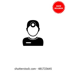 Doctor vector icon isolated on white background.