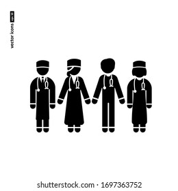Médico - icono vector sobre fondo blanco. Símbolo de web, infografía, diseño de impresión y kit de UX/UI móvil. Ilustración del vector, EPS10.