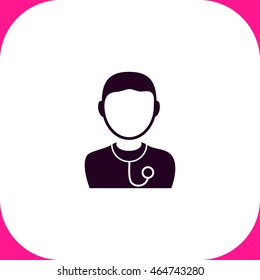 Doctor vector icon on white background.