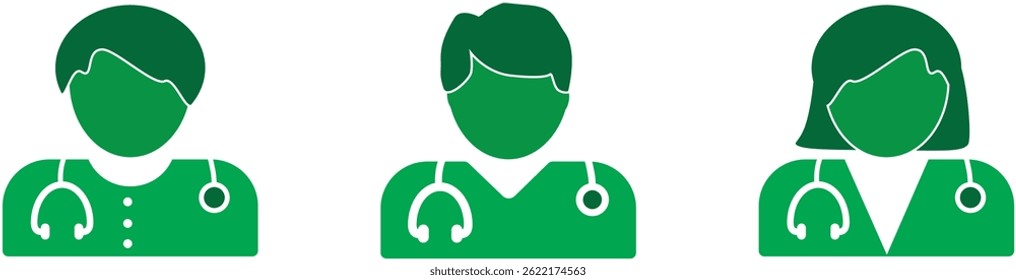 Doctor vector icon set. EPS 10 illustration