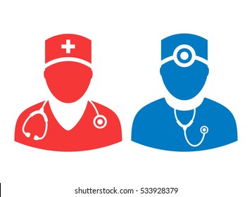 Doctor vector icon set illustration isolated on white background. Doctor vector sign.