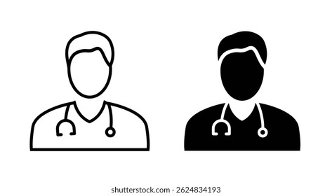 doctor vector icon set, Doctor Icon Vector with Male Patient Medical Consultation, doctor icon with stethoscope.