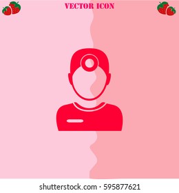 Doctor vector  icon. Strawberry Background.