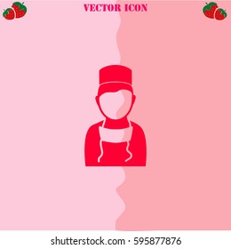 Doctor vector  icon. Strawberry Background.