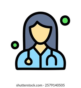 Doctor vector illustration, filled design editable stroke icon. Pixel perfect.