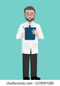 Doctor - vector illustration in flat cartoon style - for hospital, medicine, healthcare