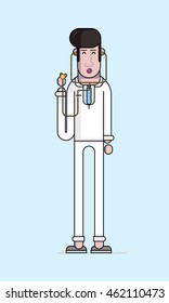 Doctor. Vector illustration modern flat and line style