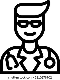 ilustración de doctor Vector en un fondo transparente. Símbolos de calidad premium. Icono vectorial de trazo para el concepto y diseño gráfico.