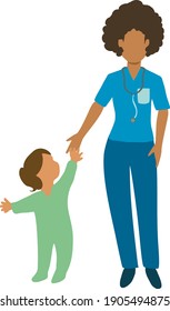doctor vector image . A doctor with a child. children's doctor . Illustration. Medicine. doctor's appointment. health