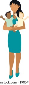 Arzt-Vektorbild. Ein Arzt mit einem Kind. Kinderarzt. Illustration. Medizin. Arzttermin. Gesundheit