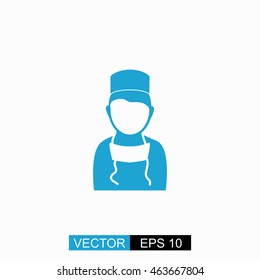 Doctor vector. Isolated blue icon on white background.