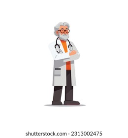 Vector de doctor aislado en blanco