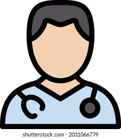 doctor vector line colour icon