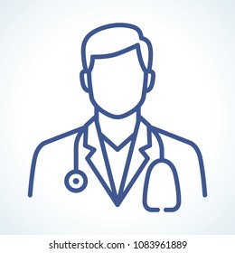 Doctor vector line icon