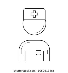 Doctor vector line icon isolated on white background. Doctor line icon for infographic, website or app. Icon designed on a grid system.