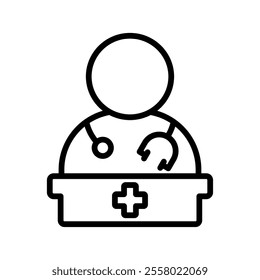 Doctor Vector Lineal Icon on white background.