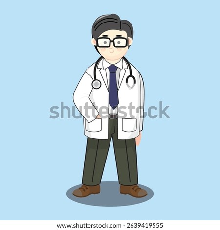 doctor vector, medical personnel on blue background