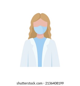 Doctor vector. Nurse in a mask, isolated icon