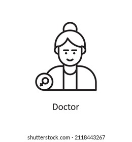 Ilustración de diseño de iconos de contorno del vector del doctor. Símbolo de mejoras en el hogar sobre el fondo blanco Archivo EPS 10
