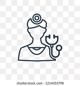 Doctor vector outline icon isolated on transparent background, high quality linear Doctor transparency concept can be used web and mobile