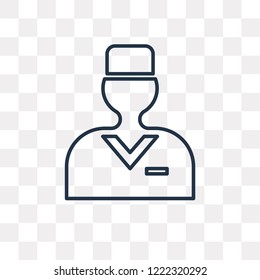 Doctor vector outline icon isolated on transparent background, high quality linear Doctor transparency concept can be used web and mobile
