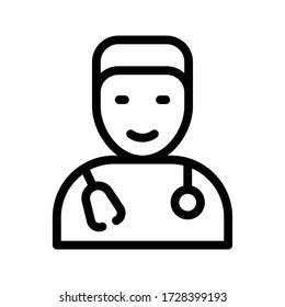 doctor vector thin line icon 