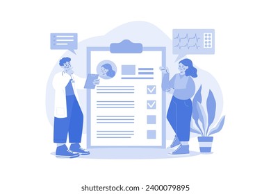 Doctor Verifying Patient Medical Report