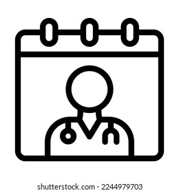 Doctor Visit Day Vector Line Icon Design