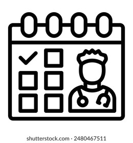 Doctor Visit Day Vektorgrafik Line Icon Design