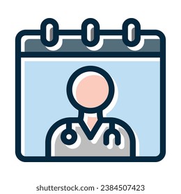 Doctor Visit Day Vector Thick Line Filled Dark Colors Icons For Personal And Commercial Use.
