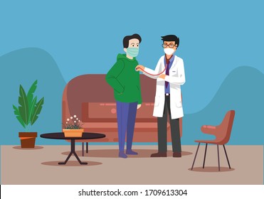 Doctor Visit At Home For Medical Services. Online Book The Doctor And Check Up Health Condition. During Covid-19 Lock Down Treatment Your Disease At Home.