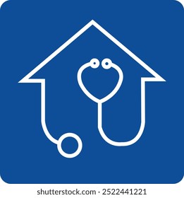 Icono de visita al médico Azul y Blanco