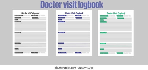 Doctor Visit logbook KDP interior template