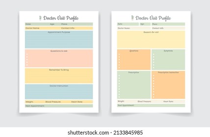 Doctor visit profile log book kdp template