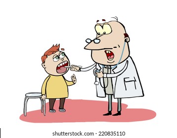 doctor visits an ill boy