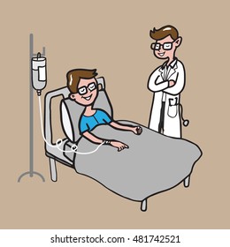 Doctor visits young man patient