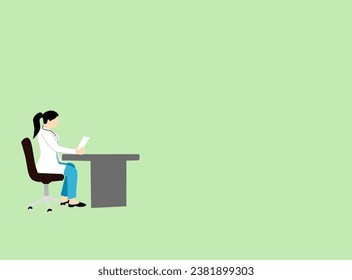 the doctor waits for the patient in the office