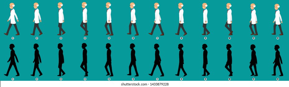 Doctor Walk cycle animation sequence