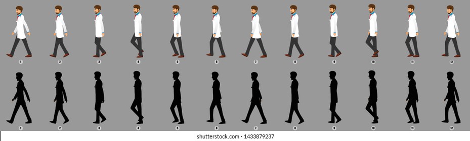 Doctor Walk cycle animation sequence