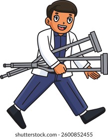 Doctor with a Walking Cane for a Patient Clipart 