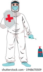 A Doctor Ware PPE Kit Vector Image