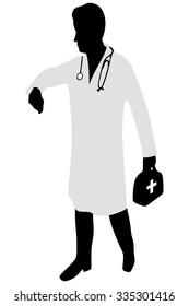  doctor watching on clock