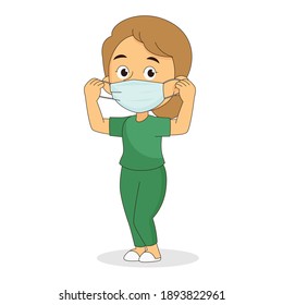 Doctor wearing a face mask protect corona virus