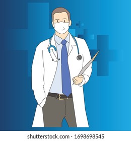 Doctor wearing a mask. Covid-19