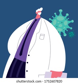 doctor wearing medical mask for covid19 vector illustration design