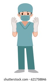 Doctor wearing scrub
