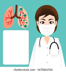 Doctor wearing surgical mask for COVID-19 prevention. COVID-19 coronavirus concept.
