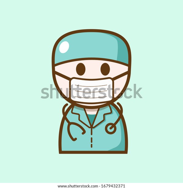 Doctor Wearing Surgical Mask Vector Illustration Stock Vector Royalty Free 1679432371 5118