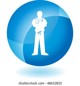 Doctor-Web-Schaltfläche einzeln auf Hintergrund